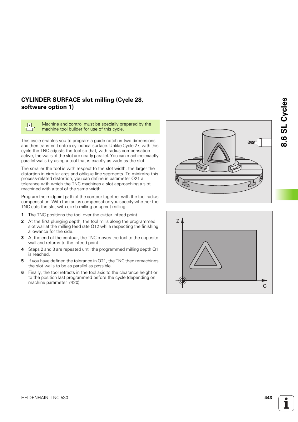 6 sl cy cles | HEIDENHAIN iTNC 530 (340 49x-03) User Manual | Page 443 / 753