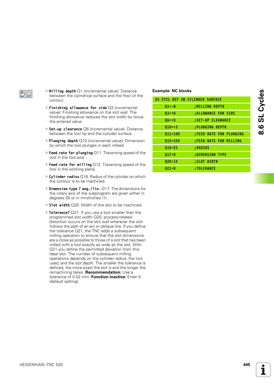 6 sl cy cles | HEIDENHAIN iTNC 530 (340 49x-03) User Manual | Page 445 / 753