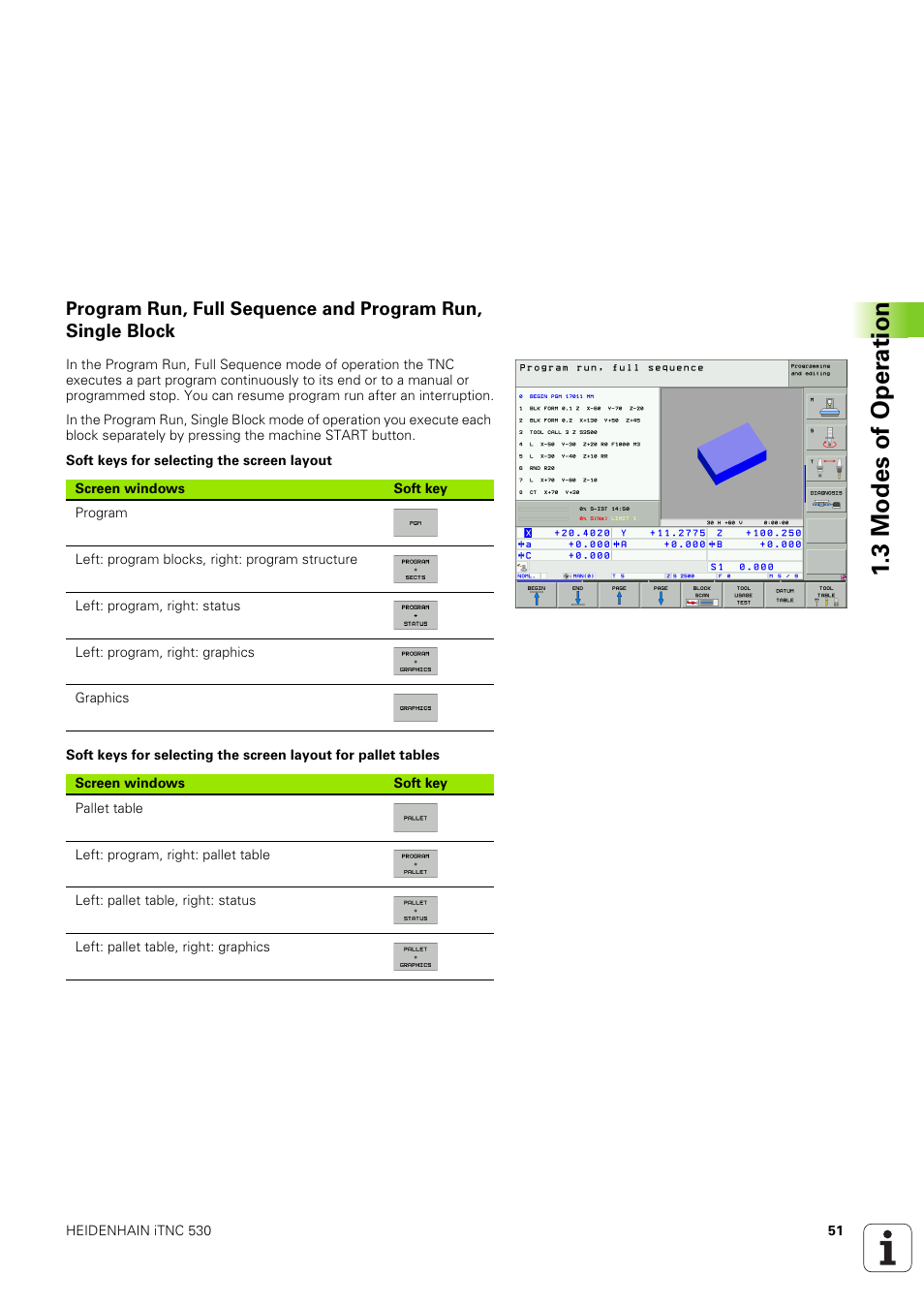 3 modes of oper ation | HEIDENHAIN iTNC 530 (340 49x-03) User Manual | Page 51 / 753