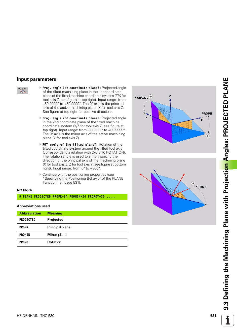 Input parameters | HEIDENHAIN iTNC 530 (340 49x-03) User Manual | Page 521 / 753