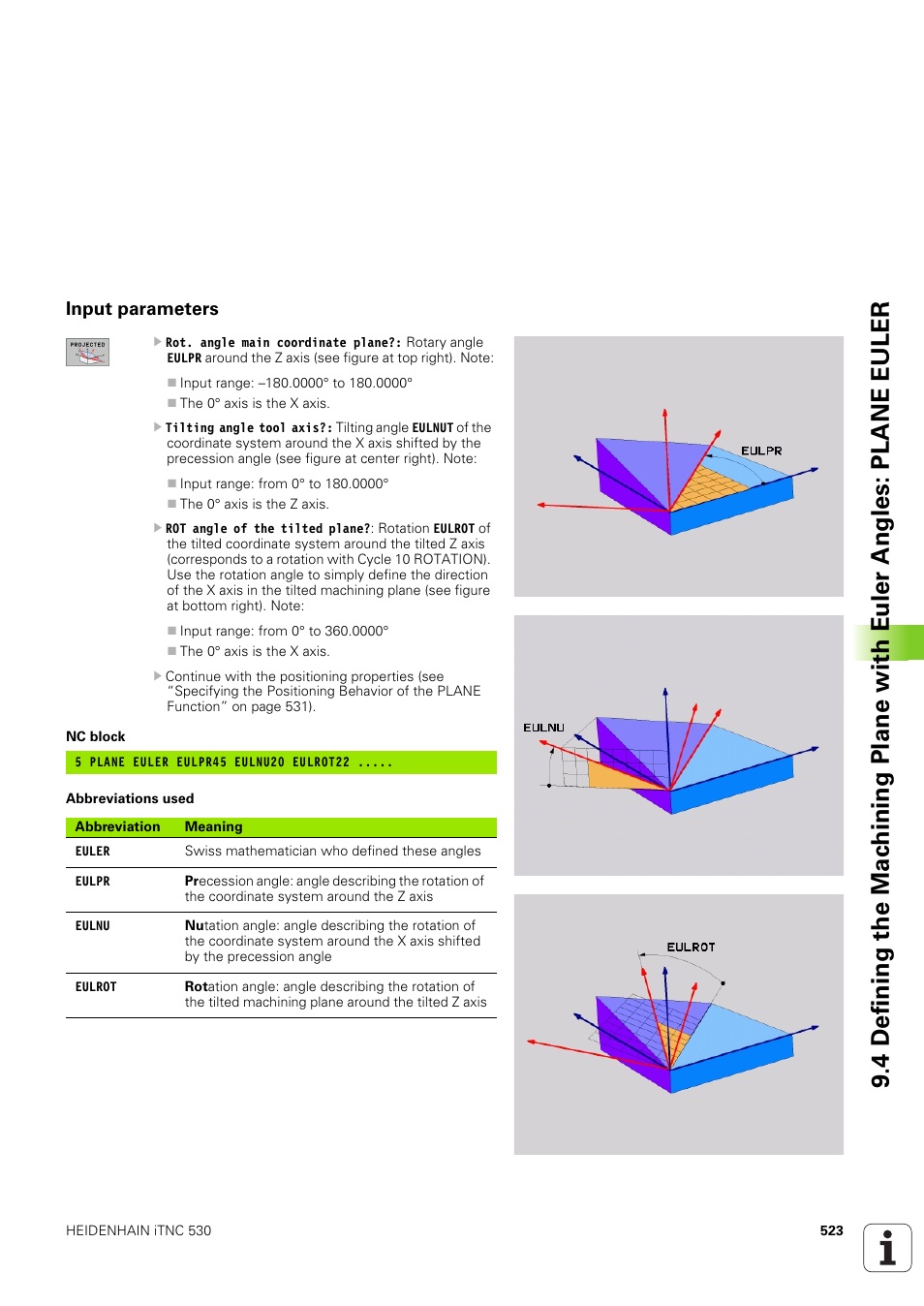 Input parameters | HEIDENHAIN iTNC 530 (340 49x-03) User Manual | Page 523 / 753
