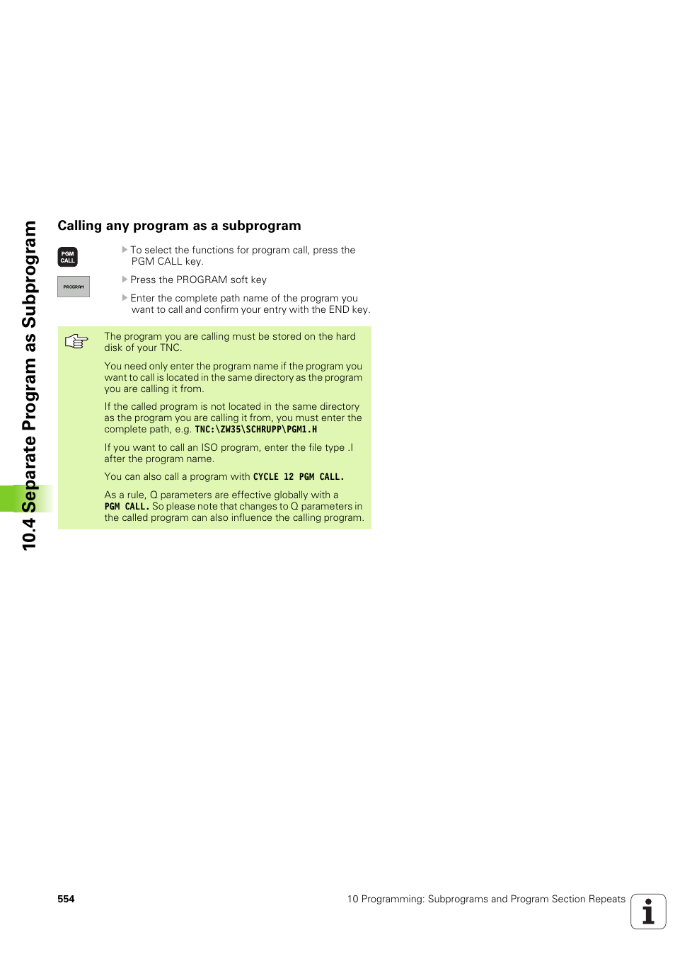 Calling any program as a subprogram | HEIDENHAIN iTNC 530 (340 49x-03) User Manual | Page 554 / 753