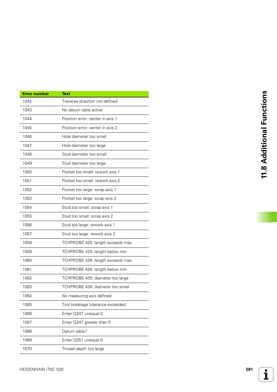 8 a d ditional f u nctions | HEIDENHAIN iTNC 530 (340 49x-03) User Manual | Page 581 / 753