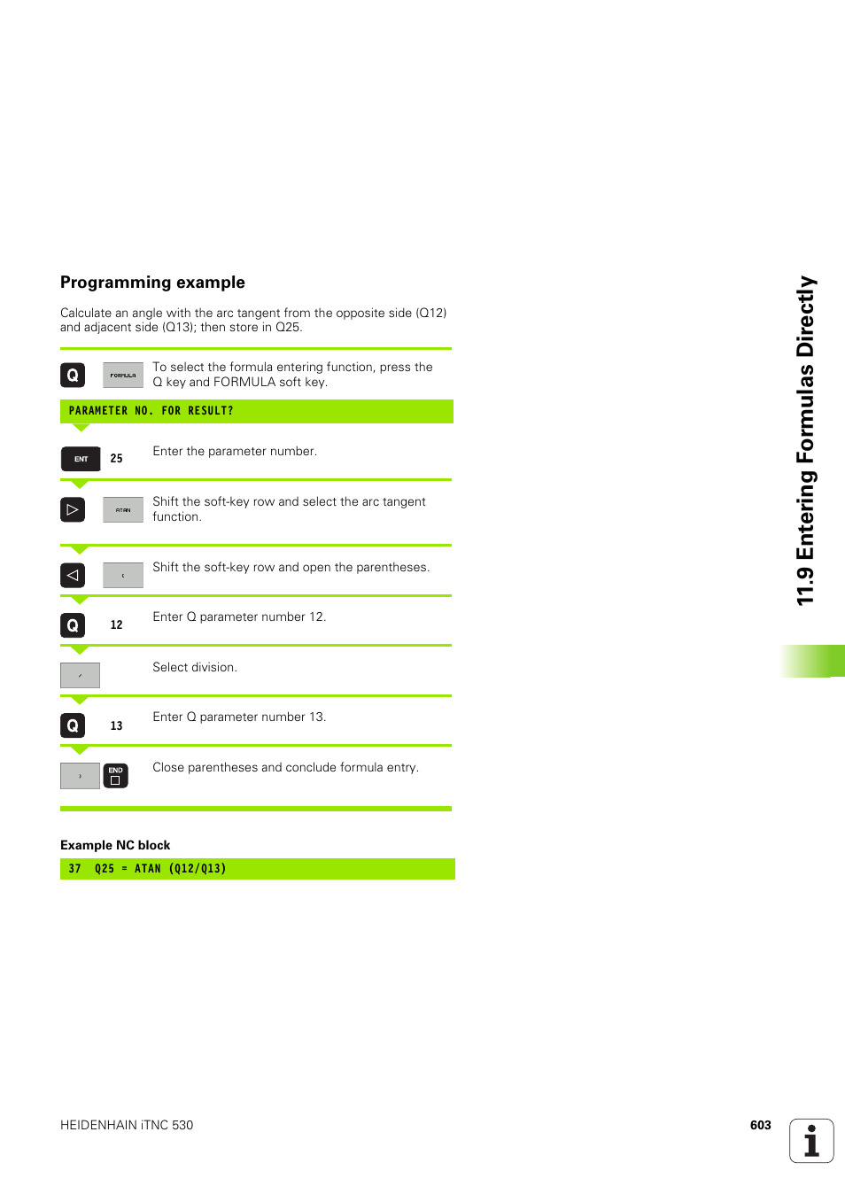 Programming example, 9 ent e ri ng f o rm ulas dir e ctly | HEIDENHAIN iTNC 530 (340 49x-03) User Manual | Page 603 / 753