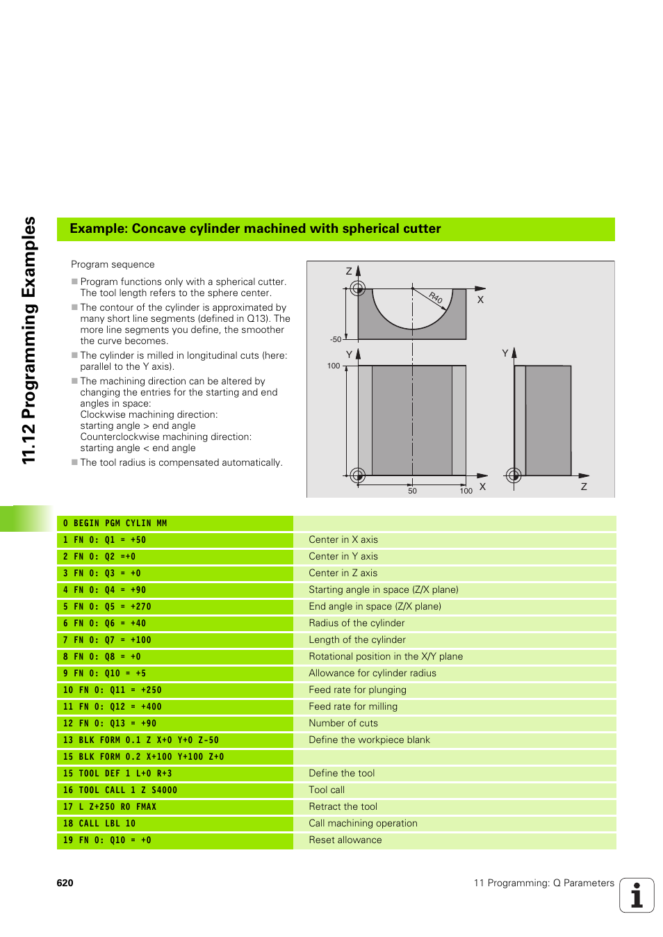 12 pr ogr a mming examples | HEIDENHAIN iTNC 530 (340 49x-03) User Manual | Page 620 / 753