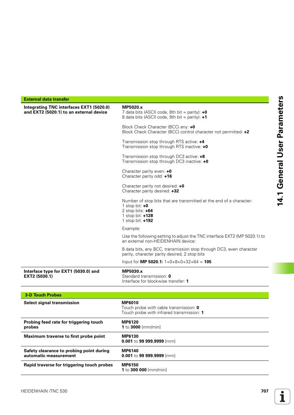 1 gener a l user p a ra met e rs | HEIDENHAIN iTNC 530 (340 49x-03) User Manual | Page 707 / 753