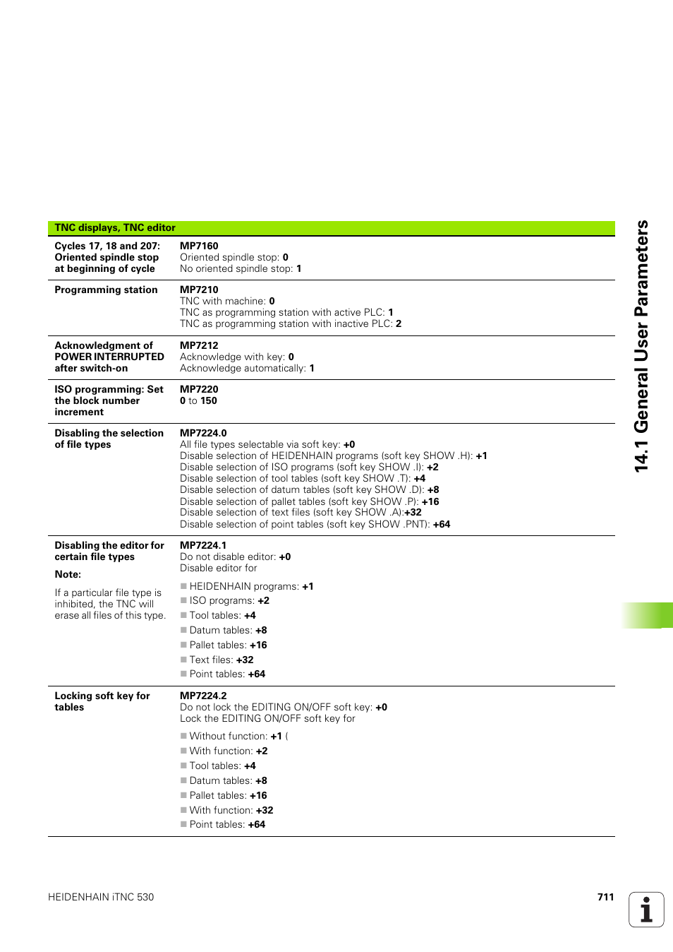 1 gener a l user p a ra met e rs | HEIDENHAIN iTNC 530 (340 49x-03) User Manual | Page 711 / 753