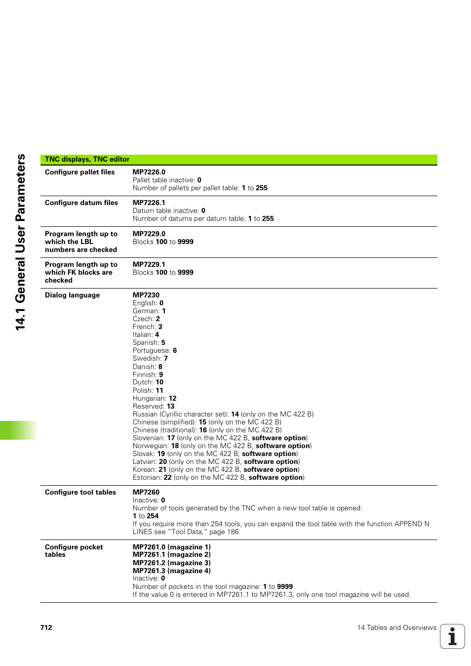1 gener a l user p a ra met e rs | HEIDENHAIN iTNC 530 (340 49x-03) User Manual | Page 712 / 753