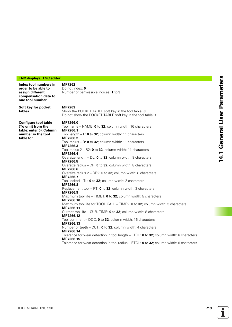 1 gener a l user p a ra met e rs | HEIDENHAIN iTNC 530 (340 49x-03) User Manual | Page 713 / 753