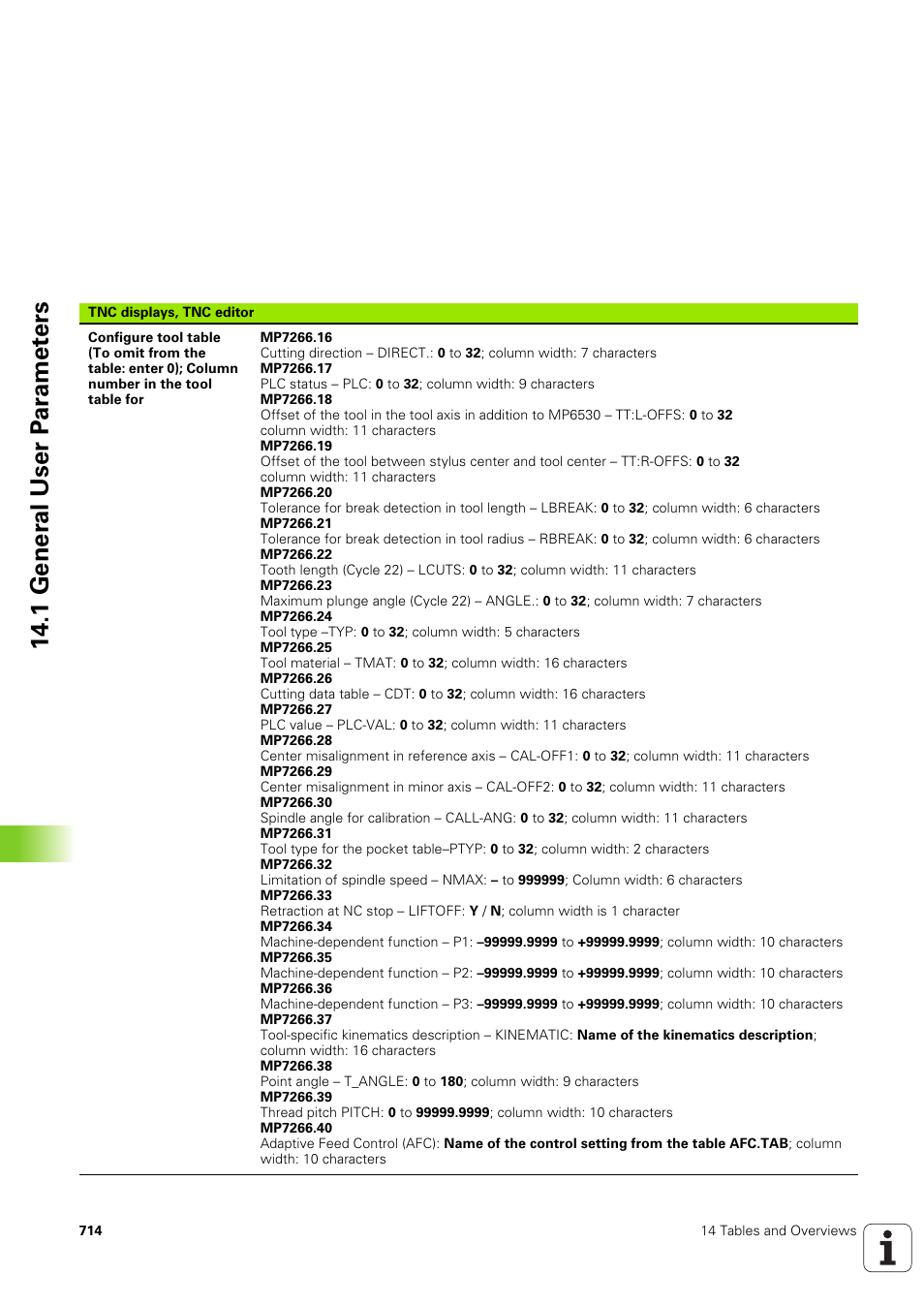 1 gener a l user p a ra met e rs | HEIDENHAIN iTNC 530 (340 49x-03) User Manual | Page 714 / 753