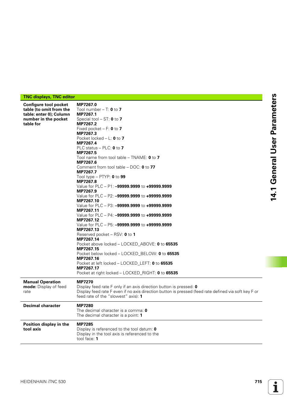 1 gener a l user p a ra met e rs | HEIDENHAIN iTNC 530 (340 49x-03) User Manual | Page 715 / 753