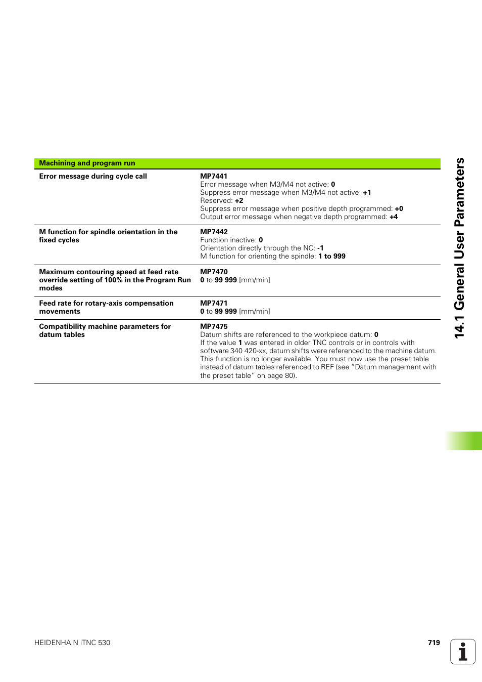 1 gener a l user p a ra met e rs | HEIDENHAIN iTNC 530 (340 49x-03) User Manual | Page 719 / 753