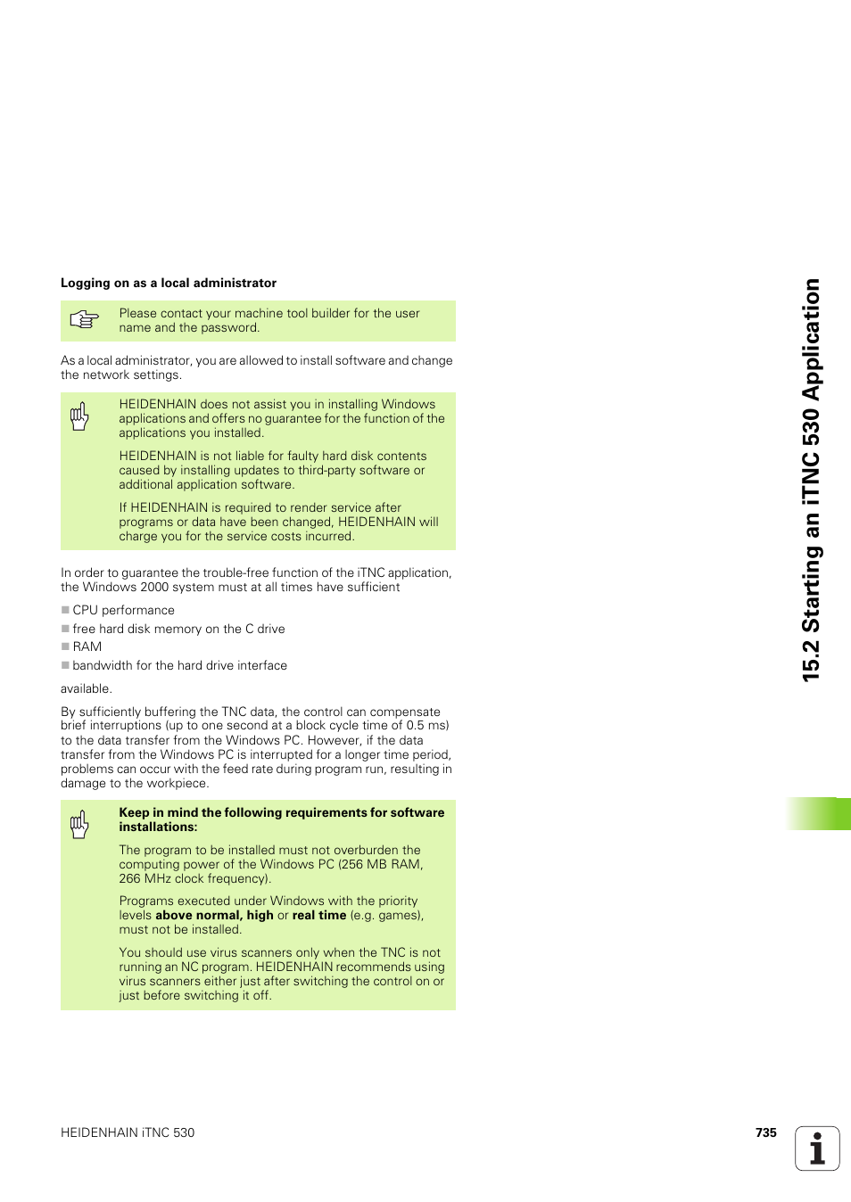 2 star ting an itnc 530 application | HEIDENHAIN iTNC 530 (340 49x-03) User Manual | Page 735 / 753