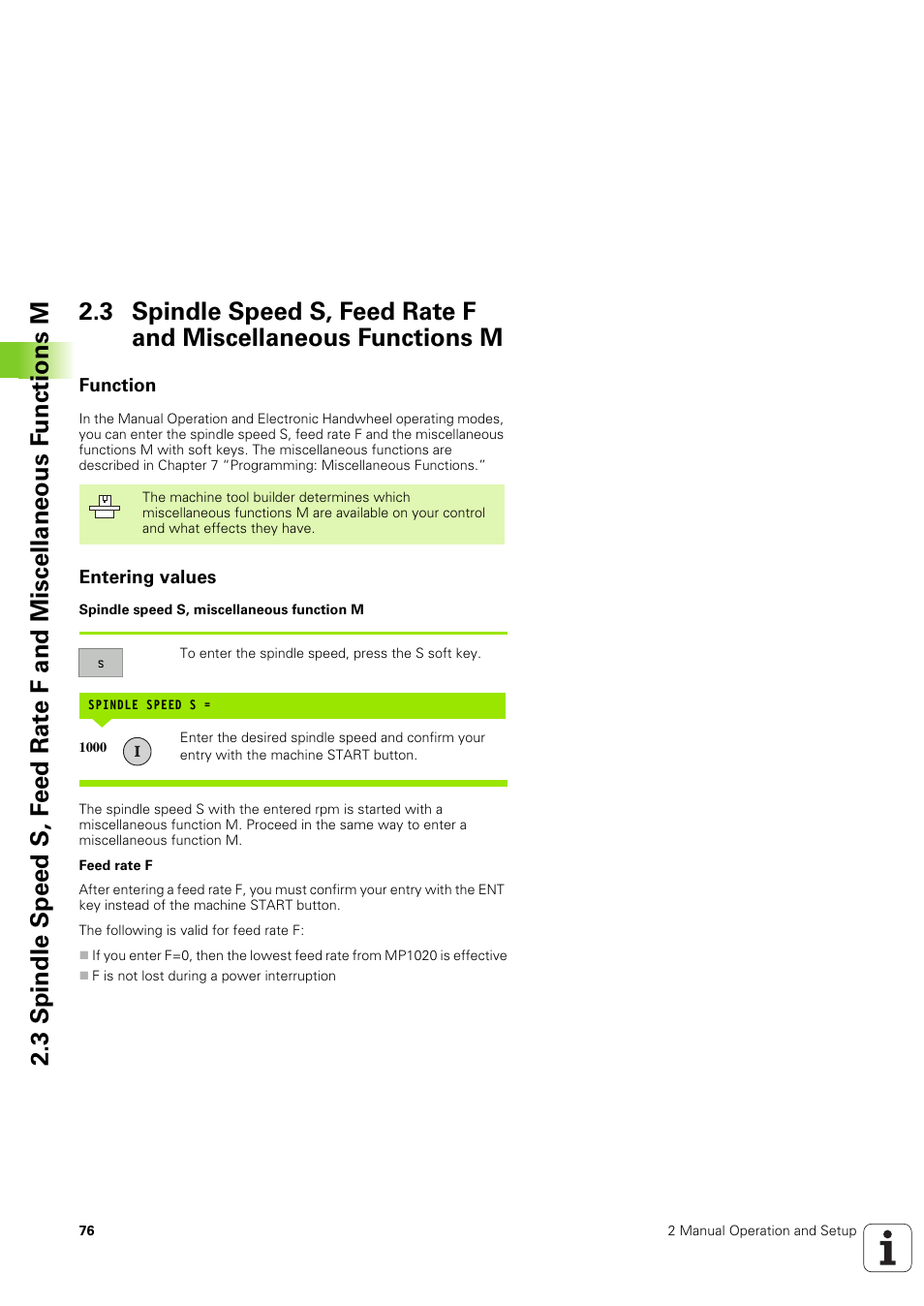 Function, Entering values | HEIDENHAIN iTNC 530 (340 49x-03) User Manual | Page 76 / 753