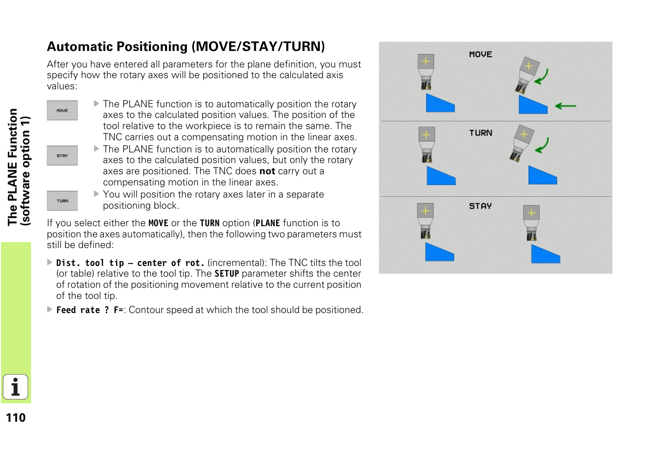 Automatic positioning (move/stay/turn) | HEIDENHAIN iTNC 530 (340 49x-03) Pilot User Manual | Page 110 / 126
