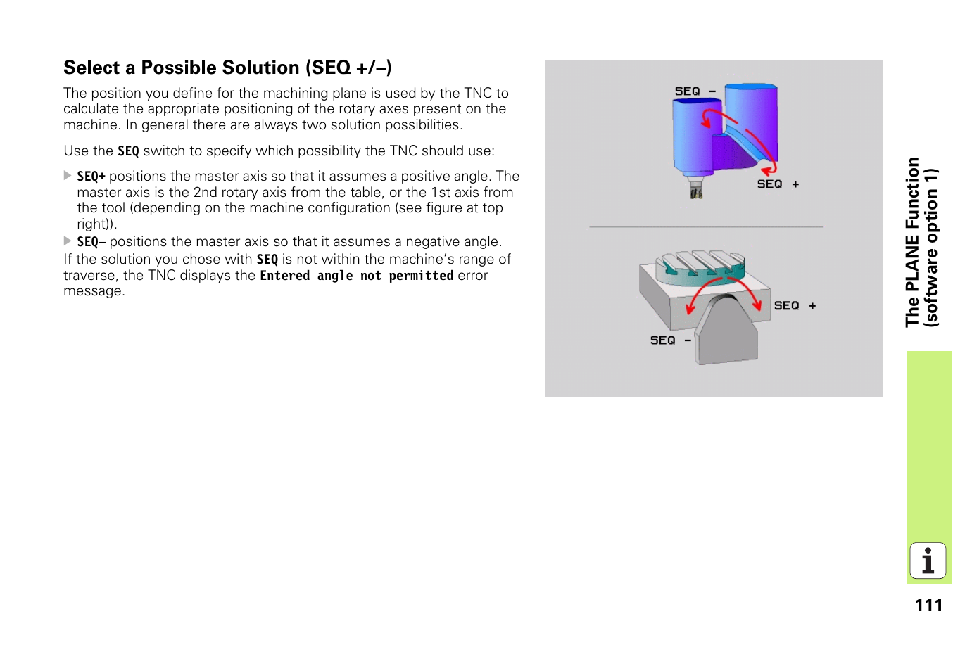 Select a possible solution (seq +/-) | HEIDENHAIN iTNC 530 (340 49x-03) Pilot User Manual | Page 111 / 126