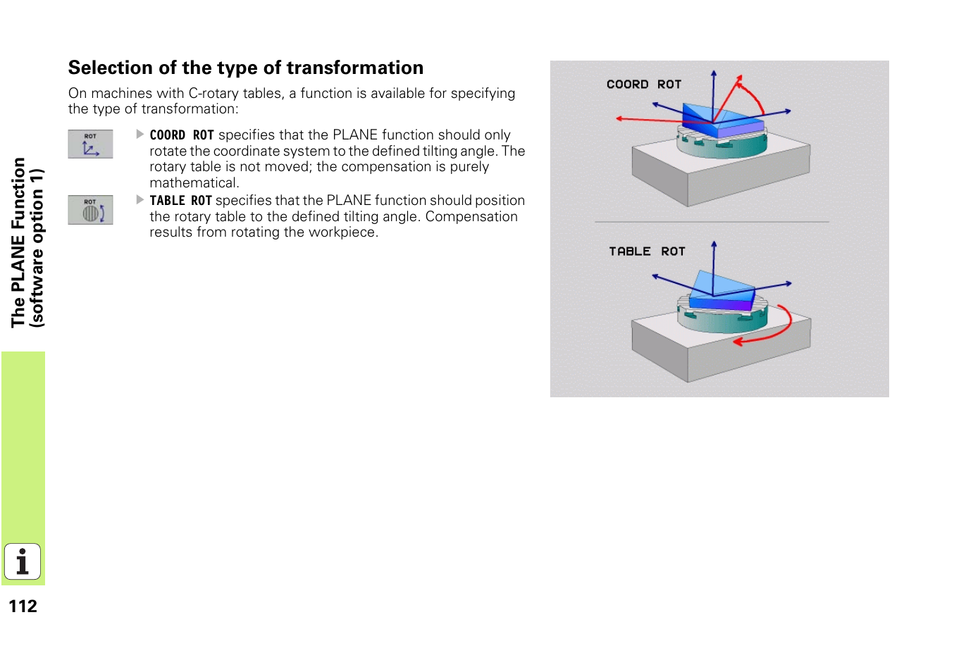 Selection of the type of transformation | HEIDENHAIN iTNC 530 (340 49x-03) Pilot User Manual | Page 112 / 126
