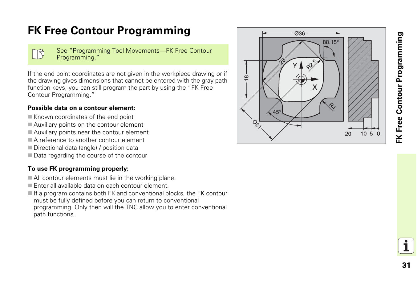 Fk free contour programming | HEIDENHAIN iTNC 530 (340 49x-03) Pilot User Manual | Page 31 / 126