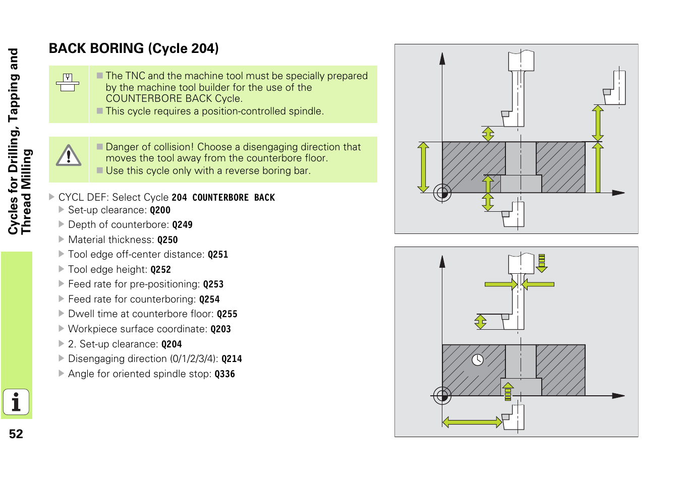 Back boring (cycle 204) | HEIDENHAIN iTNC 530 (340 49x-03) Pilot User Manual | Page 52 / 126