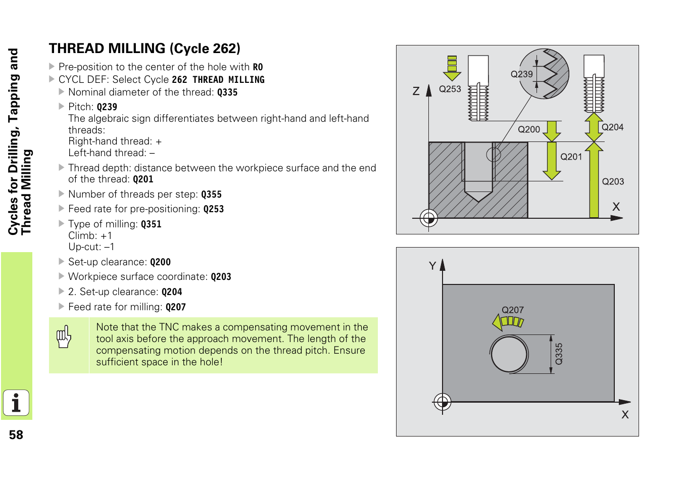 Thread milling (cycle 262) | HEIDENHAIN iTNC 530 (340 49x-03) Pilot User Manual | Page 58 / 126