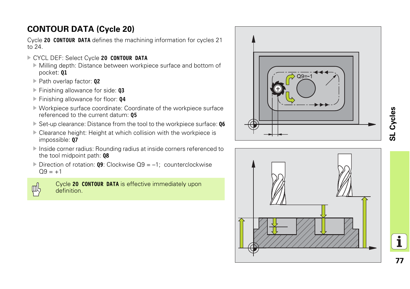 Contour data (cycle 20), 77 sl cycles | HEIDENHAIN iTNC 530 (340 49x-03) Pilot User Manual | Page 77 / 126