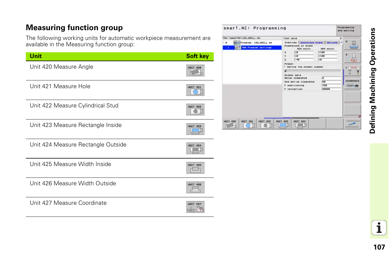 Measuring function group | HEIDENHAIN iTNC 530 (340 49x-03) smarT.NC Pilot User Manual | Page 107 / 171