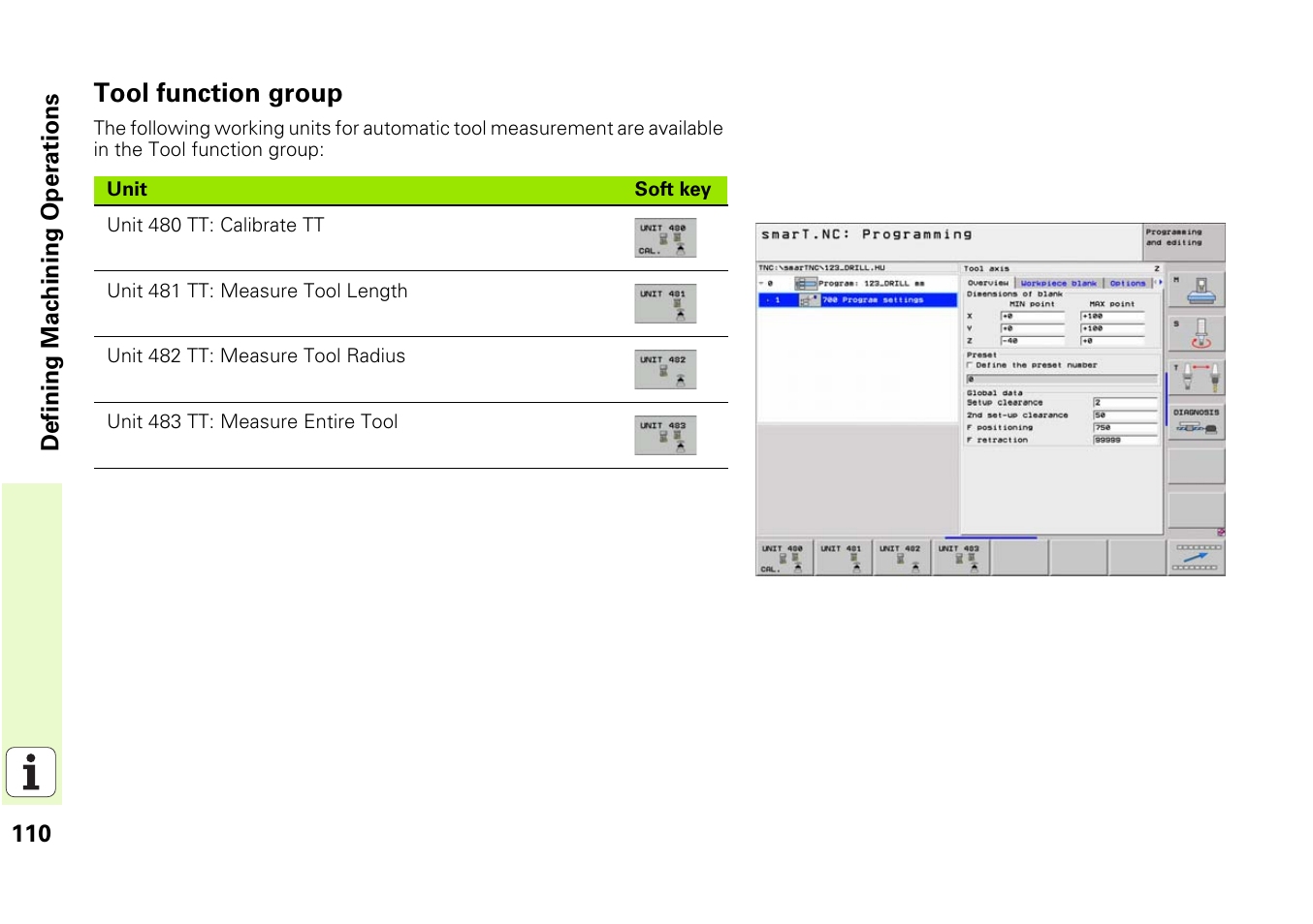 Tool function group | HEIDENHAIN iTNC 530 (340 49x-03) smarT.NC Pilot User Manual | Page 110 / 171