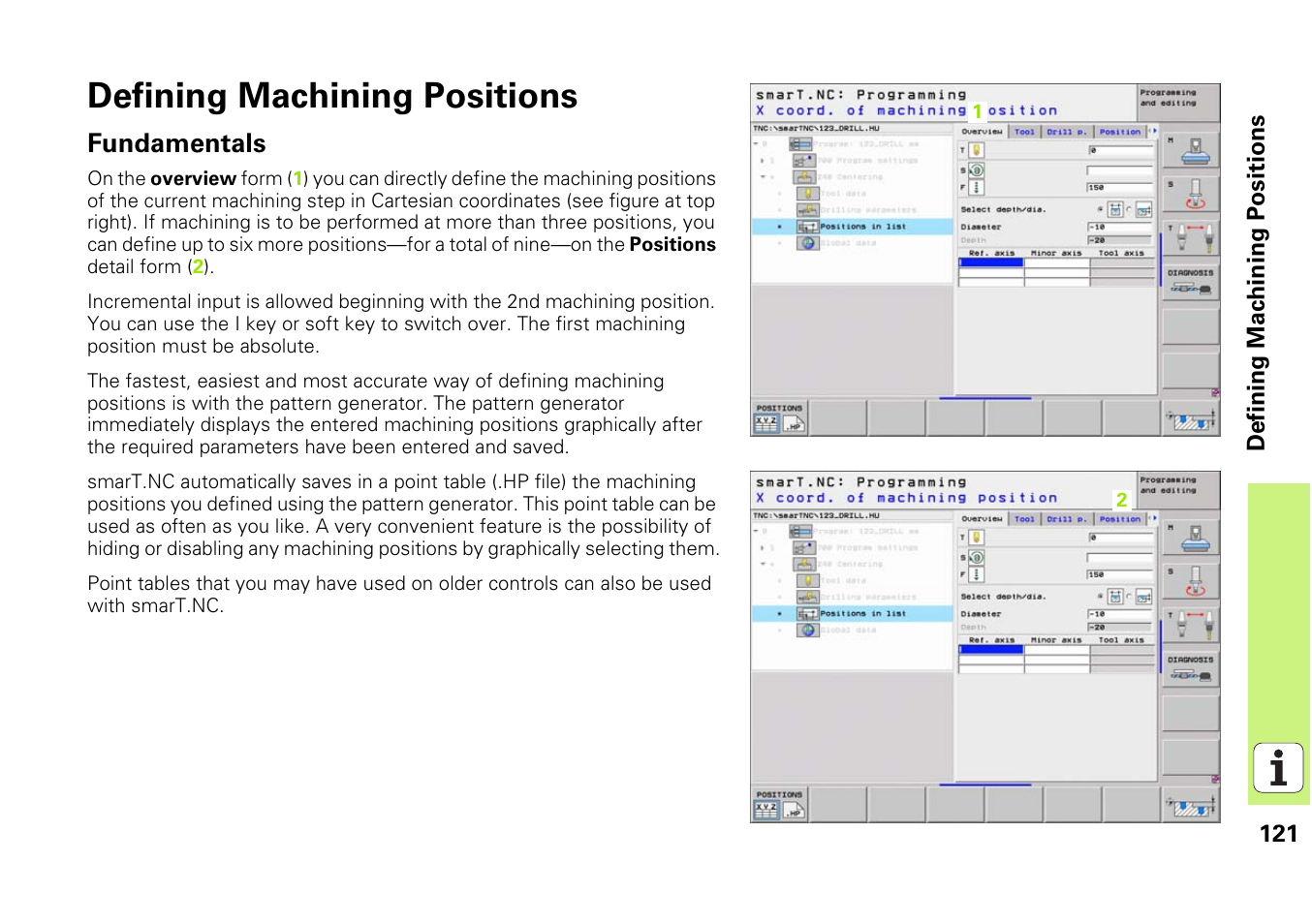 Defining machining positions, Fundamentals | HEIDENHAIN iTNC 530 (340 49x-03) smarT.NC Pilot User Manual | Page 121 / 171