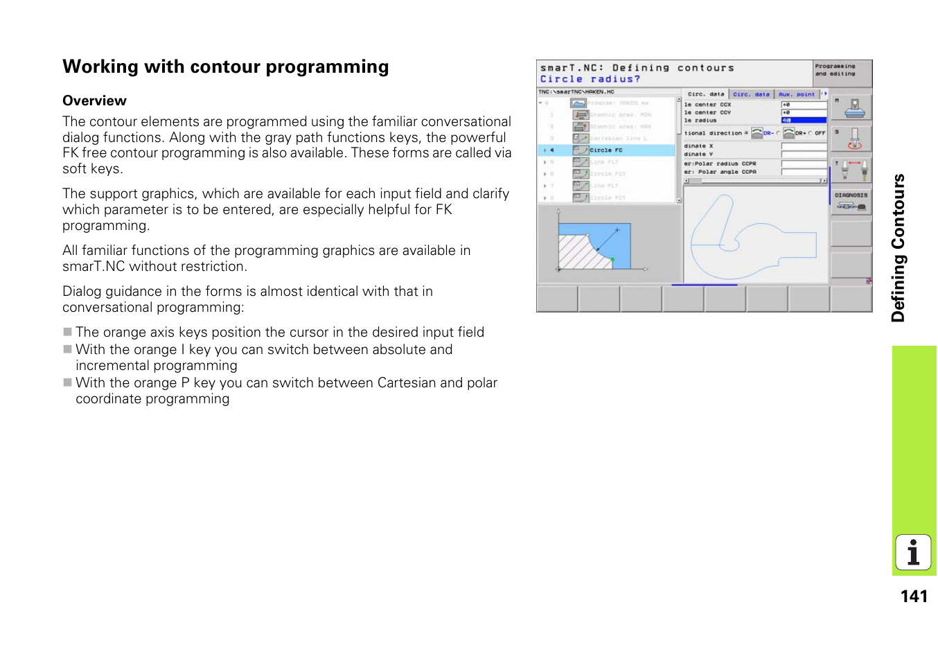 Working with contour programming | HEIDENHAIN iTNC 530 (340 49x-03) smarT.NC Pilot User Manual | Page 141 / 171