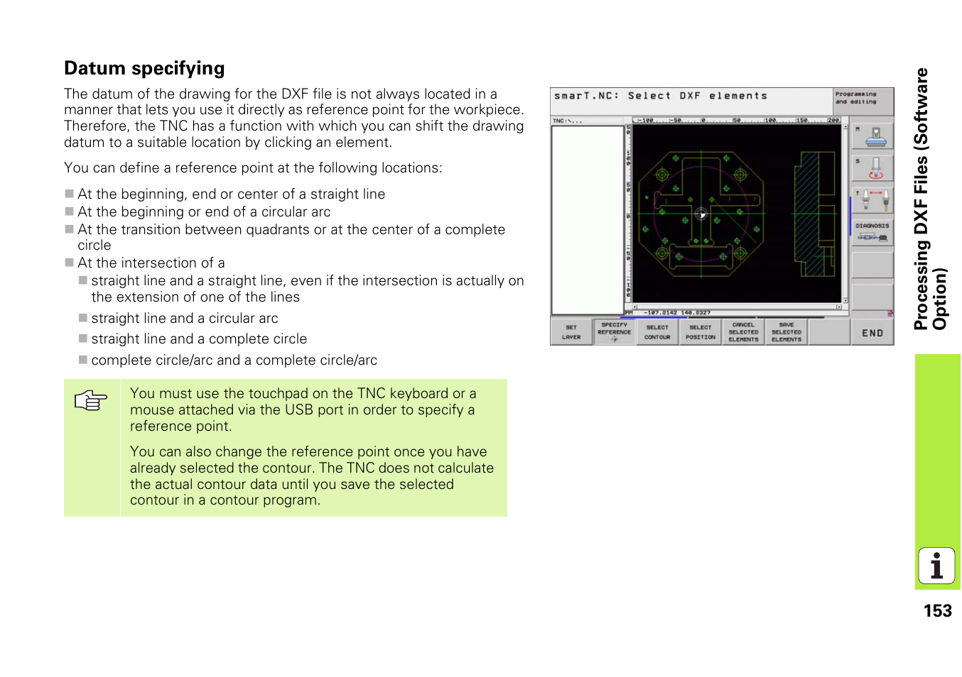 Datum specifying | HEIDENHAIN iTNC 530 (340 49x-03) smarT.NC Pilot User Manual | Page 153 / 171