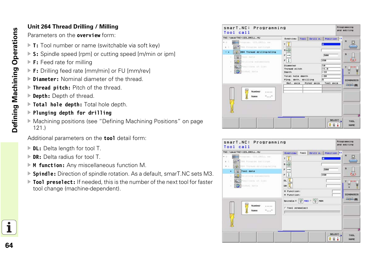 64 d e fining machining o p erations | HEIDENHAIN iTNC 530 (340 49x-03) smarT.NC Pilot User Manual | Page 64 / 171