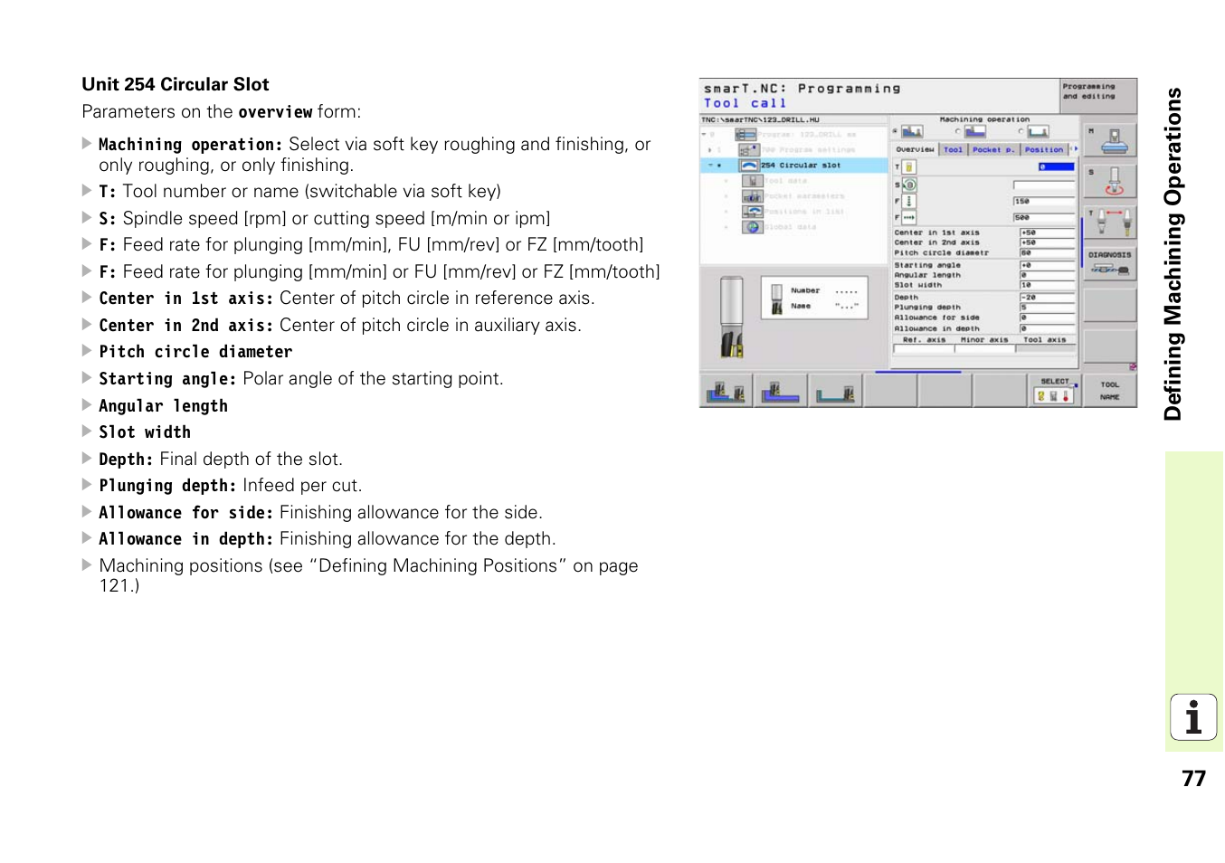 77 d e fining machining o p erations | HEIDENHAIN iTNC 530 (340 49x-03) smarT.NC Pilot User Manual | Page 77 / 171