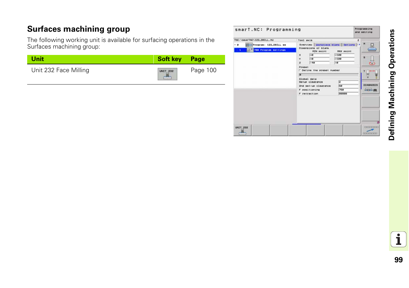 Surfaces machining group | HEIDENHAIN iTNC 530 (340 49x-03) smarT.NC Pilot User Manual | Page 99 / 171