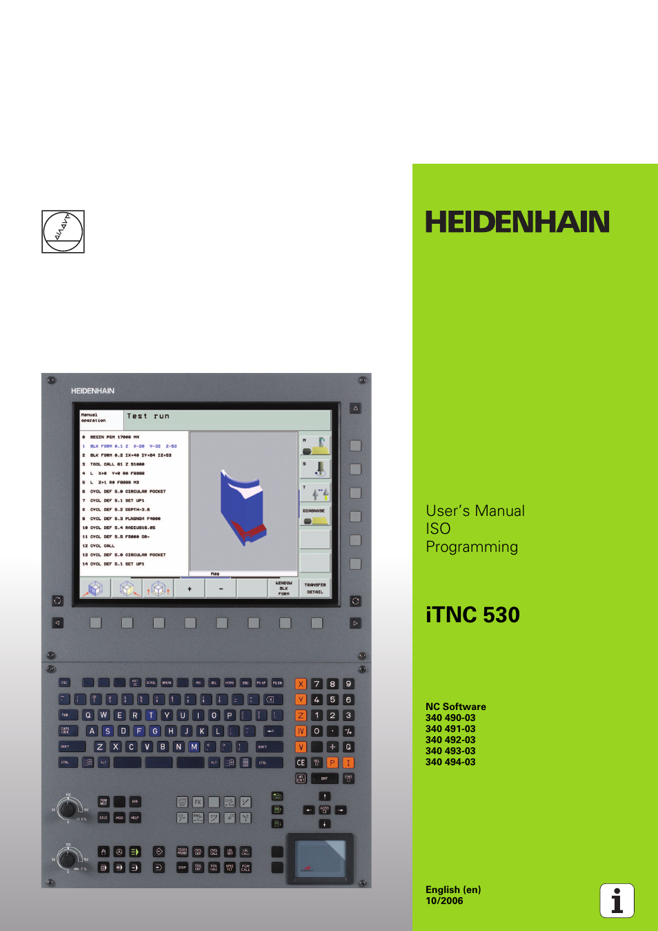 HEIDENHAIN iTNC 530 (340 49x-03) ISO programming User Manual | 675 pages