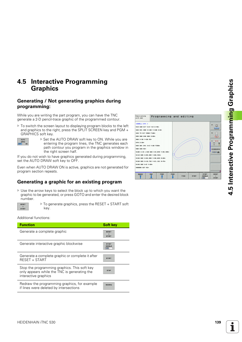 5 interactive programming graphics, Generating a graphic for an existing program | HEIDENHAIN iTNC 530 (340 49x-03) ISO programming User Manual | Page 139 / 675