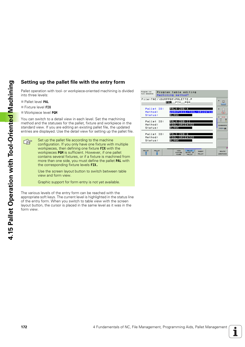 Setting up the pallet file with the entry form | HEIDENHAIN iTNC 530 (340 49x-03) ISO programming User Manual | Page 172 / 675