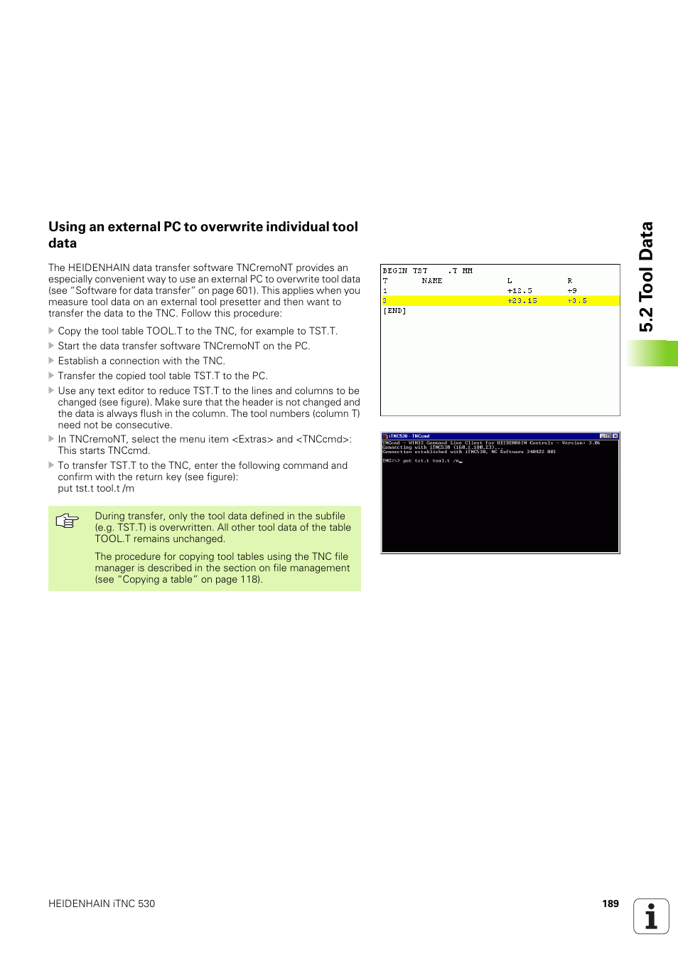 2 t o ol d ata | HEIDENHAIN iTNC 530 (340 49x-03) ISO programming User Manual | Page 189 / 675