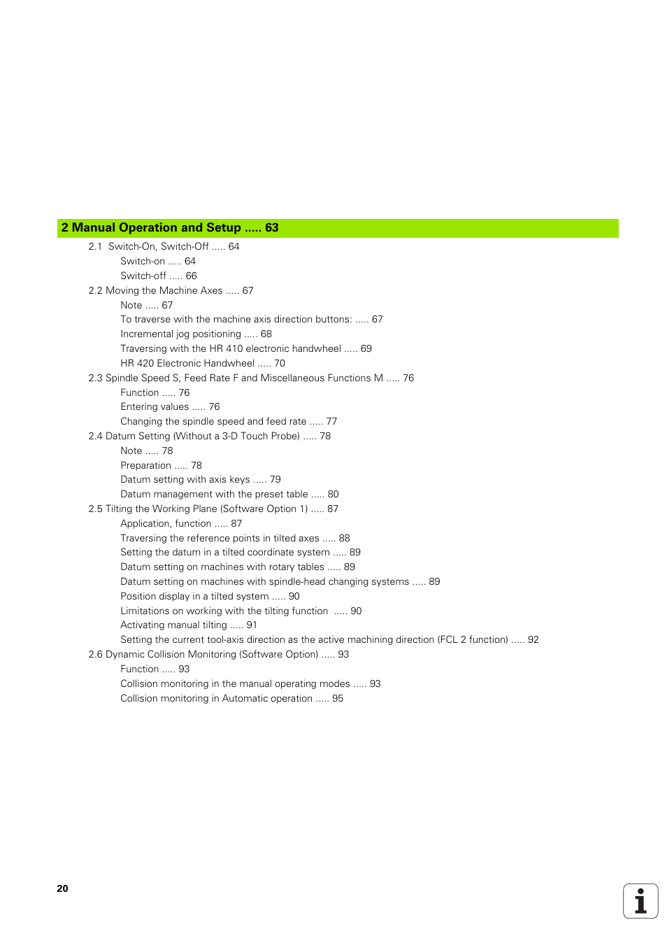 2 manual operation and setup, Manual operation and setup | HEIDENHAIN iTNC 530 (340 49x-03) ISO programming User Manual | Page 20 / 675