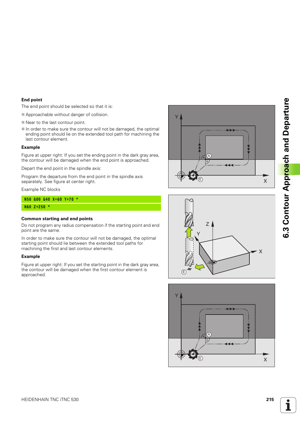 3 cont our appr oac h and depar tur e | HEIDENHAIN iTNC 530 (340 49x-03) ISO programming User Manual | Page 215 / 675