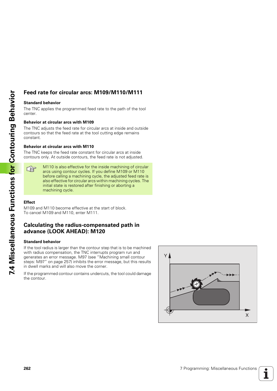 Feed rate for circular arcs: m109/m110/m111 | HEIDENHAIN iTNC 530 (340 49x-03) ISO programming User Manual | Page 262 / 675