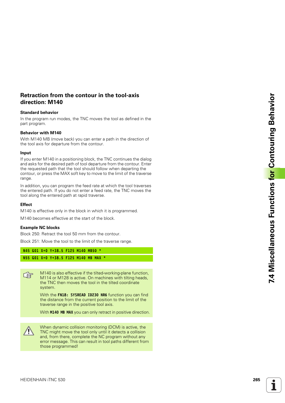 HEIDENHAIN iTNC 530 (340 49x-03) ISO programming User Manual | Page 265 / 675