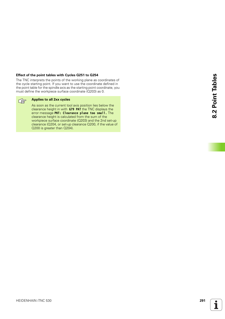 2 p o int t ables | HEIDENHAIN iTNC 530 (340 49x-03) ISO programming User Manual | Page 291 / 675