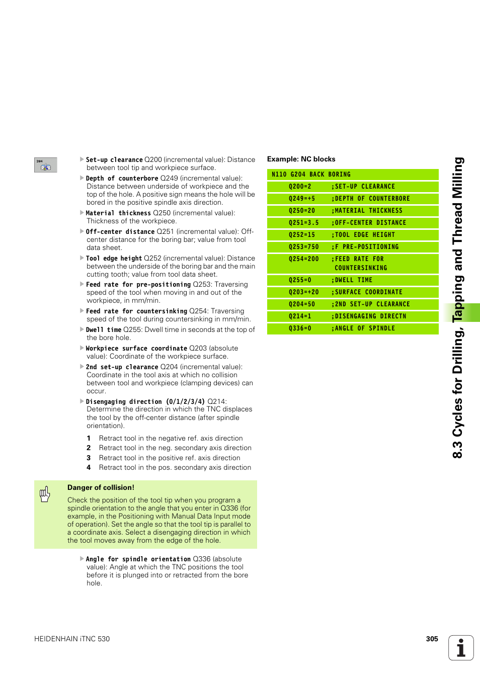 HEIDENHAIN iTNC 530 (340 49x-03) ISO programming User Manual | Page 305 / 675