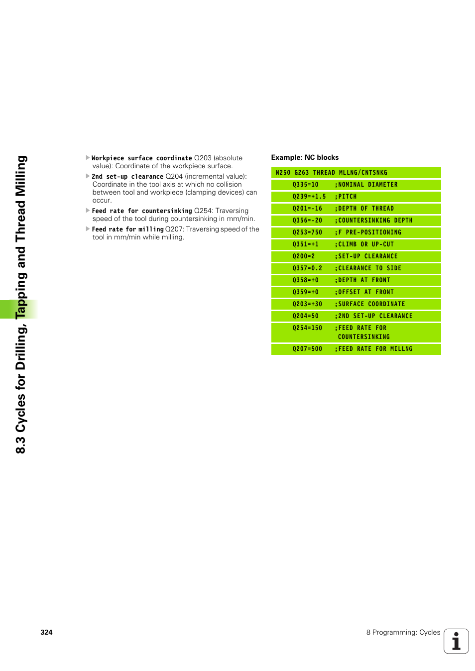 HEIDENHAIN iTNC 530 (340 49x-03) ISO programming User Manual | Page 324 / 675