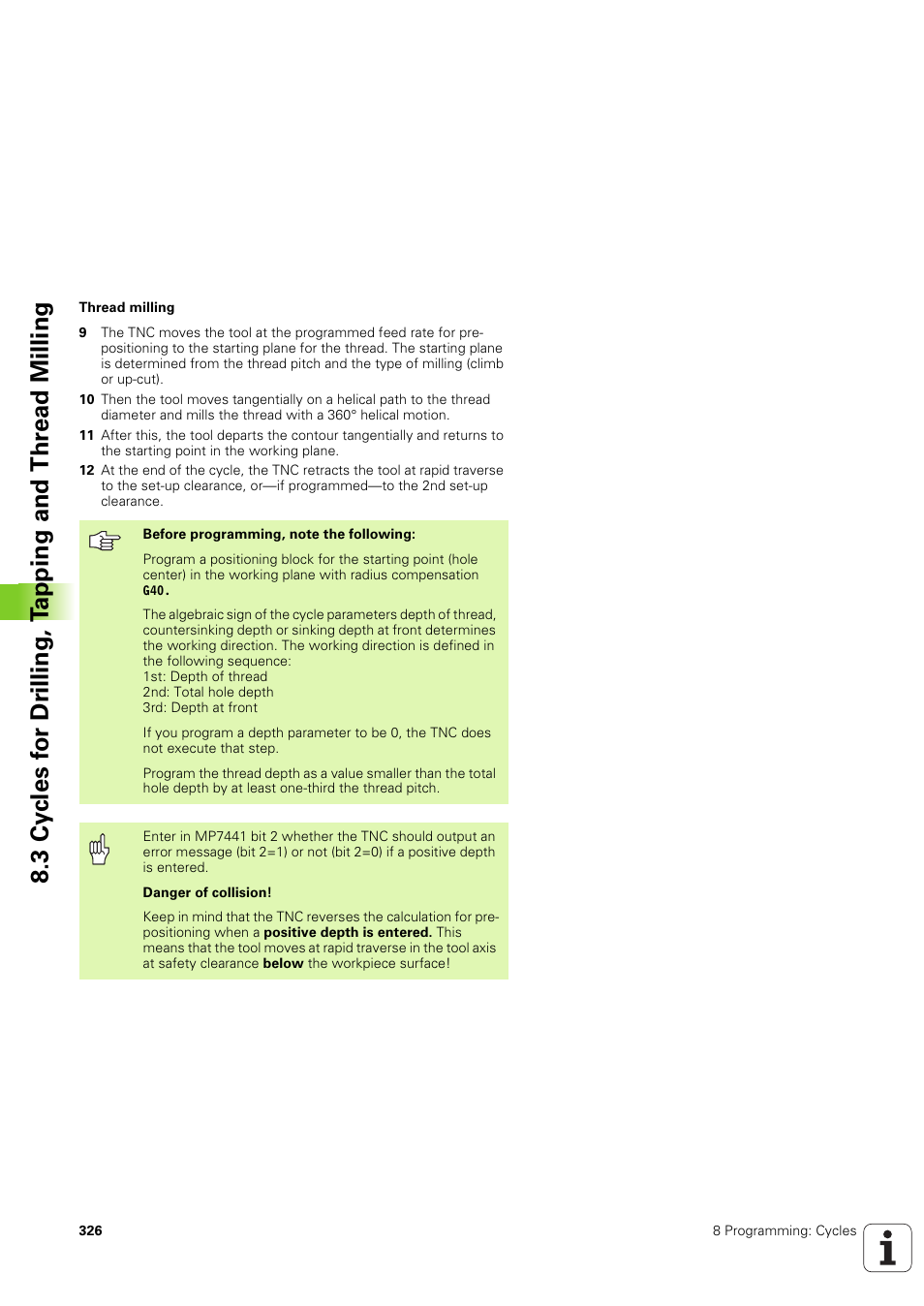 HEIDENHAIN iTNC 530 (340 49x-03) ISO programming User Manual | Page 326 / 675