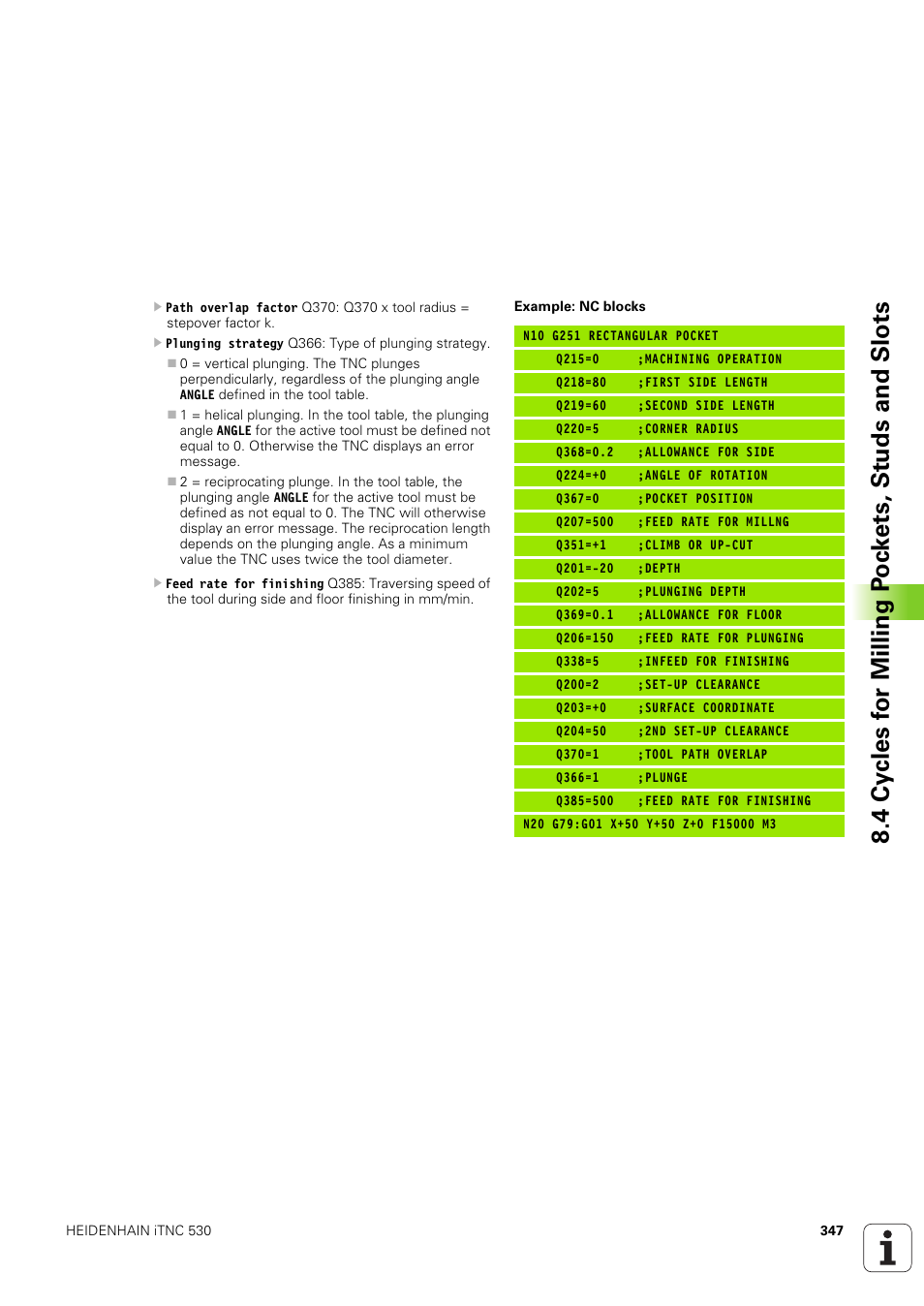 HEIDENHAIN iTNC 530 (340 49x-03) ISO programming User Manual | Page 347 / 675