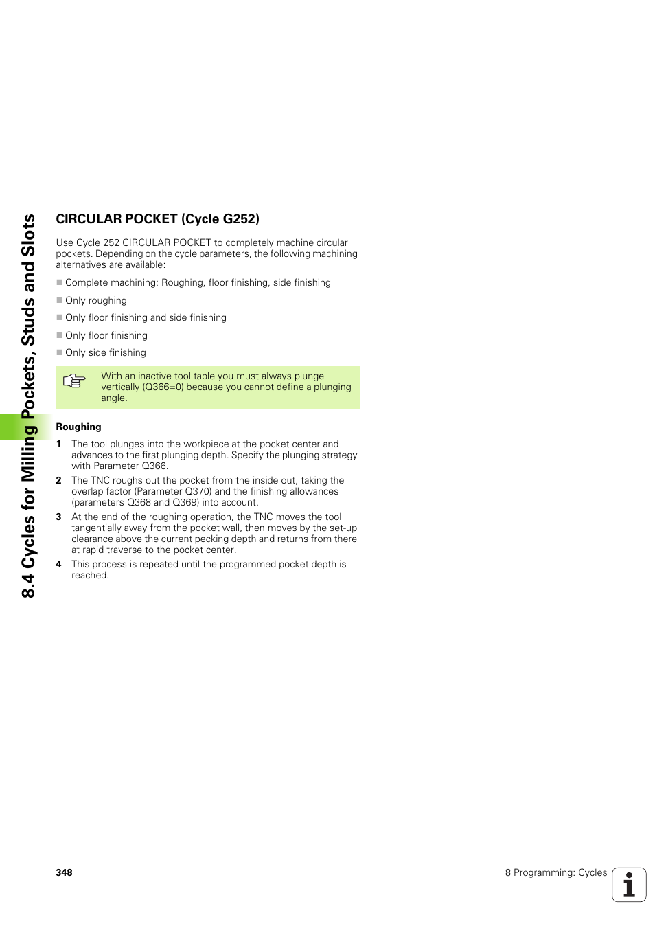 Circular pocket (cycle g252) | HEIDENHAIN iTNC 530 (340 49x-03) ISO programming User Manual | Page 348 / 675