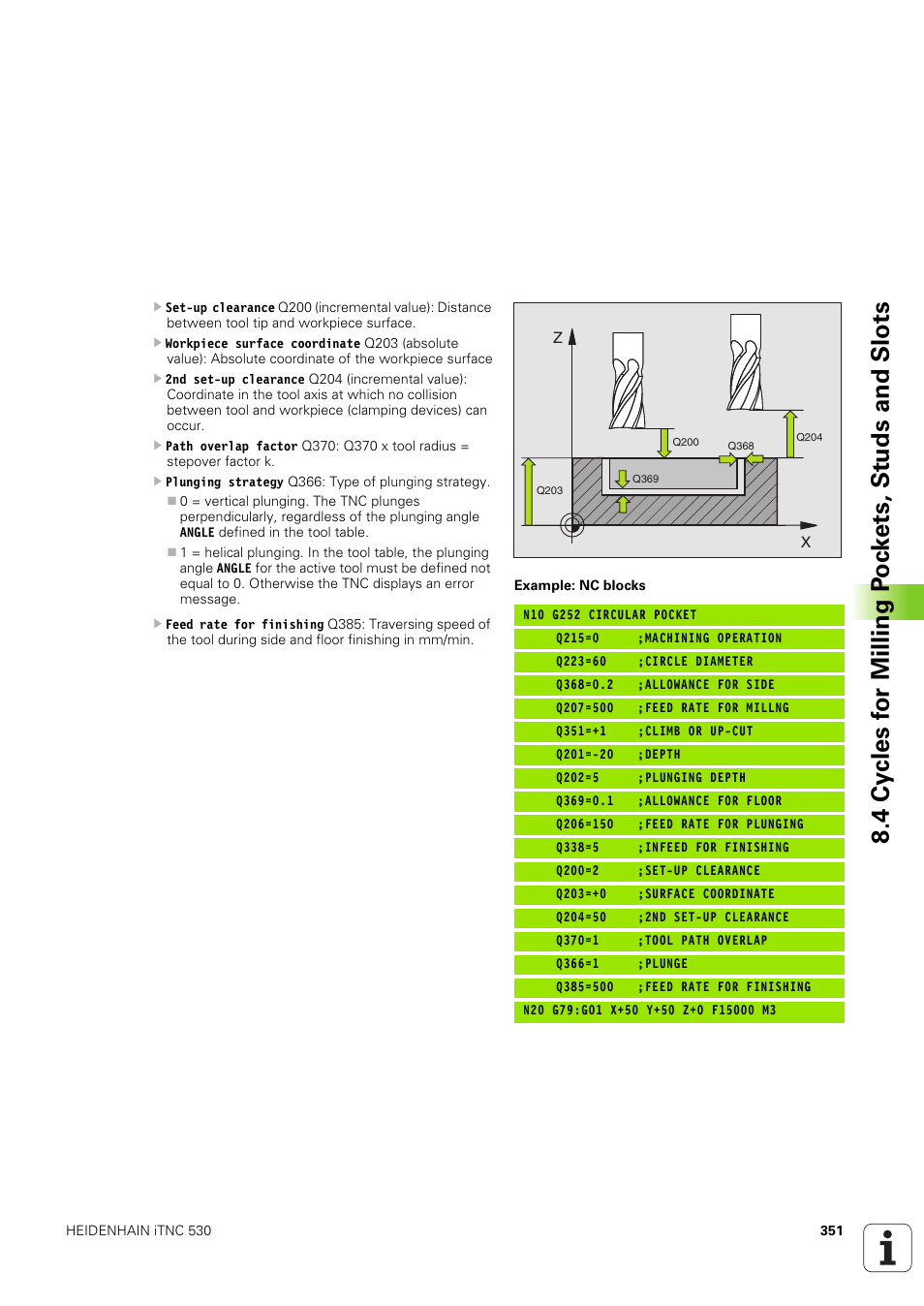 HEIDENHAIN iTNC 530 (340 49x-03) ISO programming User Manual | Page 351 / 675
