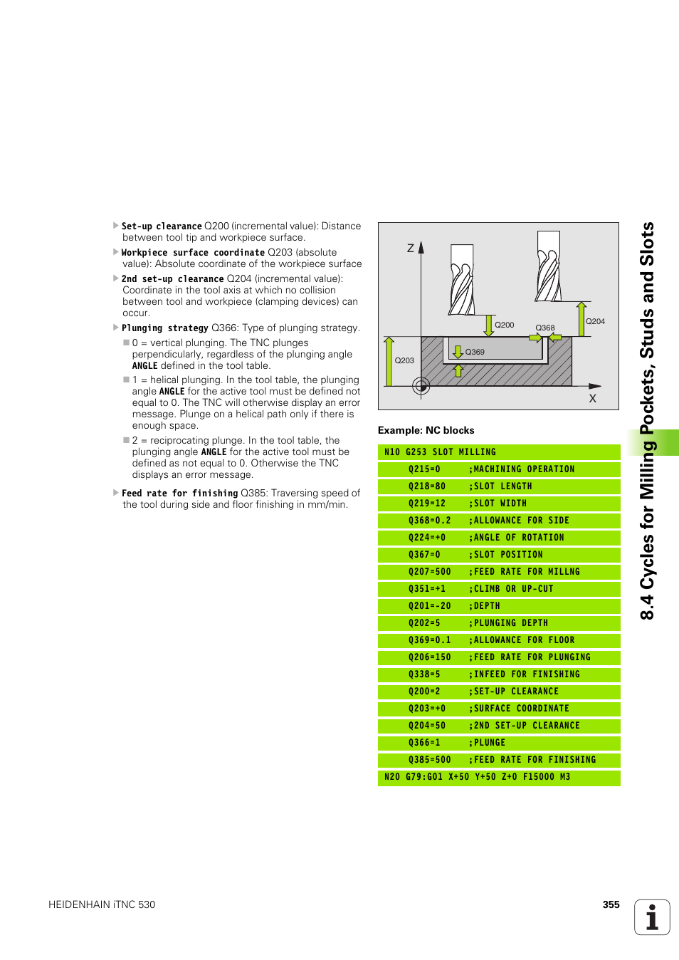 HEIDENHAIN iTNC 530 (340 49x-03) ISO programming User Manual | Page 355 / 675