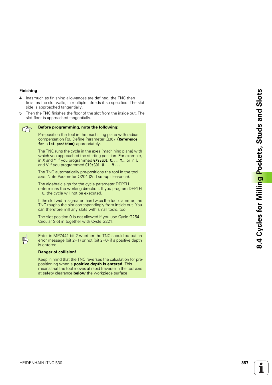HEIDENHAIN iTNC 530 (340 49x-03) ISO programming User Manual | Page 357 / 675